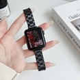 thumbnail image 2 of Metal band Compatible with Apple Watch Band 38mm 40mm 41mm for women, Slim and Thin Stainless Steel Replacement Adjustable Wristband for iWatch Series 9/8/7/6/5/4/3/2/1/SE, Black, 2 of 7