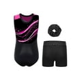 thumbnail image 2 of Haitryli Gymnastics Leotards for Girls Sparkly Sleeveless Dance Unitard Biketard with Shorts and Hairband Activewear Hot Pink 14, 2 of 3
