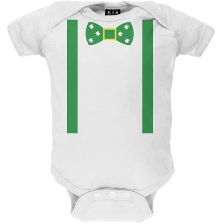 St. Patricks Day - Shamrock Bowtie Baby One Piece
