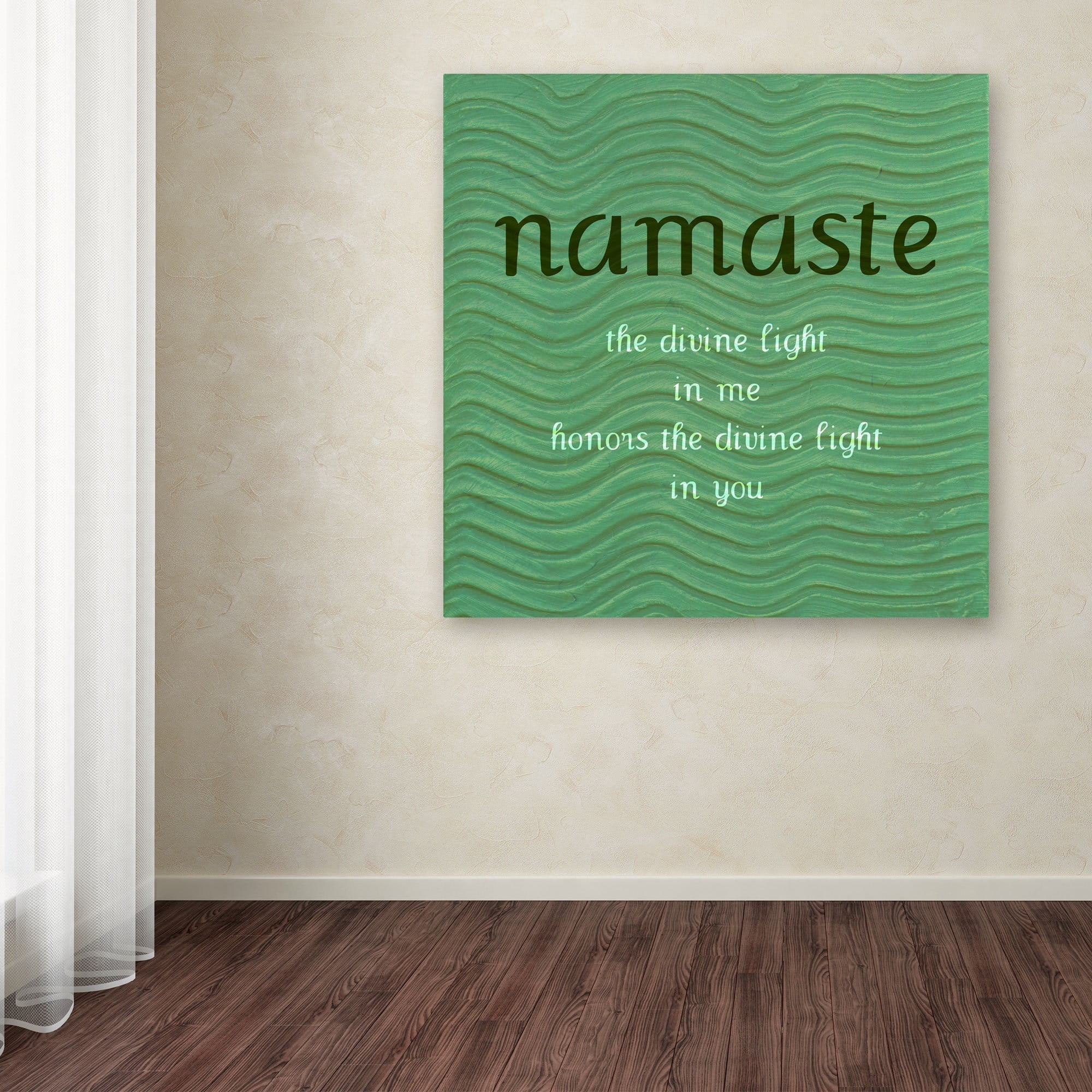 Trademark Fine Art "Namaste with Blue Waves" Canvas Art by Michelle Calkins