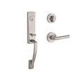 thumbnail image 1 of Single Cylinder Miami Handleset Left Hand Tube Lever & Contemporary Round Rose, Satin Nickel, 1 of 1