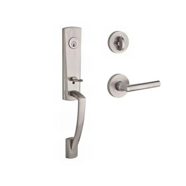Single Cylinder Miami Handleset Left Hand Tube Lever & Contemporary Round Rose, Satin Nickel