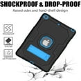 thumbnail image 3 of Jiahe Cover Case For iPad 9th/8th/7th Generation 10.2 inch,Shockproof Heavy Duty Rugged Drop proof Three Layer Protection Kickstand Case Cover,Black + Blue, 3 of 7