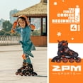 thumbnail image 3 of 2PM SPORTS Adjustable Inline Skates for Kids, Orange Black, 3 of 12