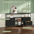 thumbnail image 5 of Amadwell TV Stand with Power Outlets & LED Lights, 4 Drawer Dresser Entertainment Center, Media Console with Open Shelf, 5 of 9