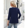 thumbnail image 4 of Zeagoo Womens Blouses 3/4 Sleeve V Neck Flounce Shirts Casual Dressy Tunic Tops Summer Fall Fashion Clothes, 4 of 8