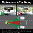 thumbnail image 2 of 15" Rear View Mirror with Baby Mirror,Car Panoramic Rearview Mirrors Extender,Clip on Large Wide Angle Rear View Mirror for Truck Car and SUV (White) White 15" Square Corner, 2 of 5