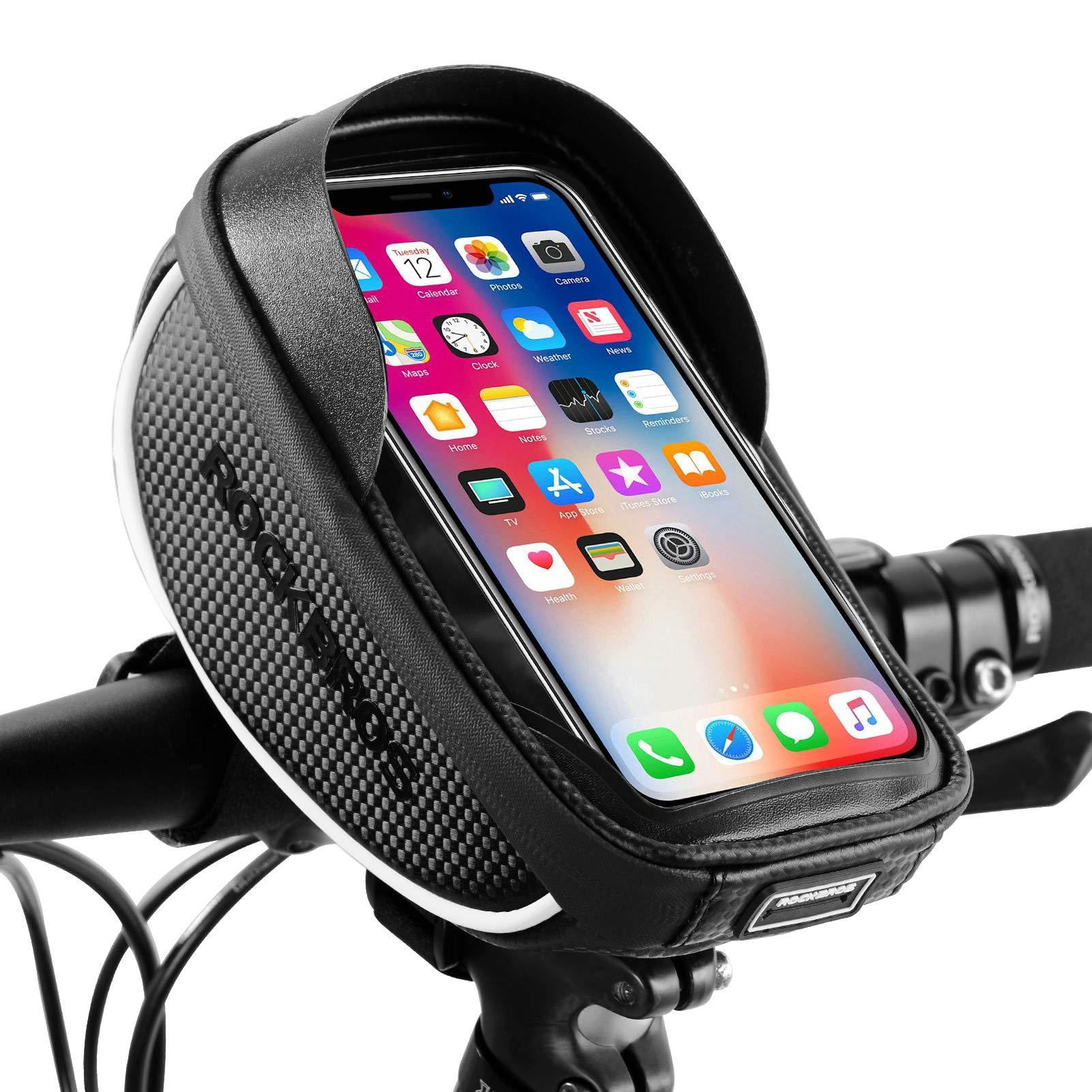ontmoeten Notitie Gasvormig ROCKBROS Bike Phone Mount Bag Bike Front Frame Handlebar Bag Waterproof  Bike Phone Holder Case Bicycle Accessories Pouch Sensitive Touch Screen  Compatible with iPhone 11 XS Max XR 8 Plus B - Walmart.com