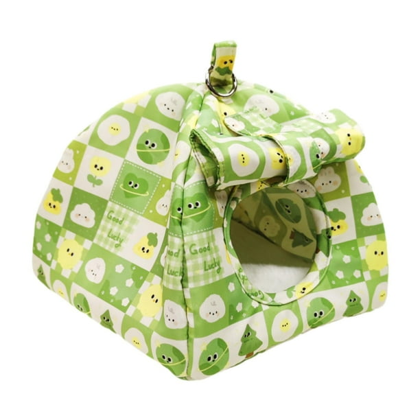 Hamaca colgante tipo nido para pájaros, ideal para hámsteres, loros pequeños y medianos. Verde
