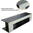 thumbnail image 3 of TV Stand for 32-60 Inch TVs Modern Low Profile Black+Stone Grey Entertainment Center with LED Lights 57 Inch Small TV Console Media Table with Glass Shelves and Hidden Side Bookshelf for Living Room, 3 of 9