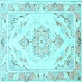 thumbnail image 1 of Ahgly Company Indoor Square Persian Light Blue Traditional Area Rugs, 5' Square, 1 of 4