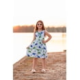 thumbnail image 4 of Millie Loves Lily Girls Blue and Green Turtle Print Dress and Short Set, Big Girls, Size 6,2-PCS, 4 of 5