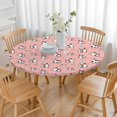 thumbnail image 3 of Pink Cow Spotted Pattern Round Fitted Tablecloth with Elastic Edge,Dining Table Cover Waterproof,Outdoor Round Tablecloth for Camping,Dining,Indoor and Outdoor, 3 of 7
