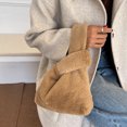 thumbnail image 3 of Sywqhk Moda Mujer Bolso De Hombro De Felpa Invierno Suave Y Esponjoso Bolso De Mano (Camello) Sywqhk Para estrenar, 3 of 8