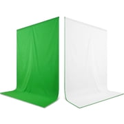 White & Green Backgrounds for Photography 5 x 7FT Polyester Chromakey Cloth