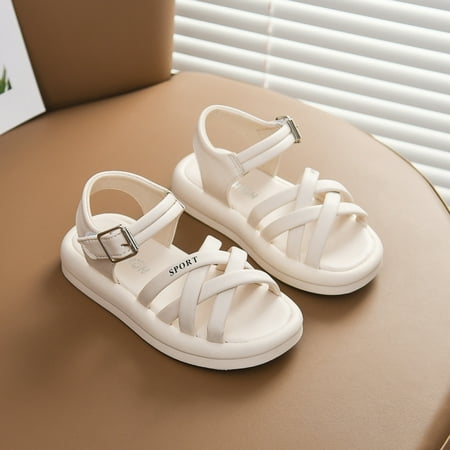 

Dyfzdhu Girls Sandals Summer Children Toddler Baby Girls Boys Crossed Strap Sandals Beach Shoes
