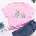 thumbnail image 4 of TrendVibe365 Easter Graphic Tees for Women Easter Eggs Bunny Rabbit Mama Letters Holiday Gifts Shirts Round Neck Pullovers Short Sleeve Tees Spring Cute Happy Blouse Clothes Pink L(US=8), 4 of 7