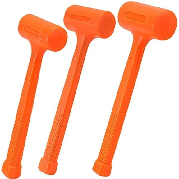 3Piece Dead Blow Hammer Set, 1lb/16oz, 2lb/32oz, 3lb/48oz Dead Blow Hammer Unibody Molded, Unicast Deadblow Mallet with Checkered Grip$$Tools & Hardware Other