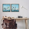 thumbnail image 2 of Stupell Industries Soothing Sailboats Drifting Marina Nature Painting Brown Floater Framed Canvas Art Print Wall Art, 18 x 18, Set of 2, 2 of 9