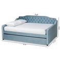 thumbnail image 3 of Baxton Studio Freda Light Blue Velvet Tufted Full Size Daybed with Trundle, 3 of 12