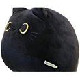 thumbnail image 6 of HOYUFEI 3D Black (16inch/0.88lb) Cat Plush Stuffed Animal Toy Pillow, Fat Plushie, Kawaii Pillows Cat Shape Design Lumbar Back Cushion Decoration (16 inches), 6 of 7