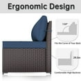 thumbnail image 5 of ASJMR 7 Pieces Outdoor Patio Furniture Set Outside PE Rattan Wicker Sectional Sofa Conversation Sets with Coffee Table and Navy Blue Cushions, 5 of 9