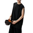 thumbnail image 4 of KeShDi 3x Tank Tops for Men Cut Round Neck for Summer Boys Loose Sports Sleeveless Shirt for Outerwear Black 3X, 4 of 5