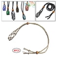 thumbnail image 3 of 8 piezas de cordón de collar de cristal soporte de piedra vacía longitud de cuerda ajustable colgante tejido de jaula de red de repuesto para - marrón Soledad Soporte de piedra vacío, 3 of 10