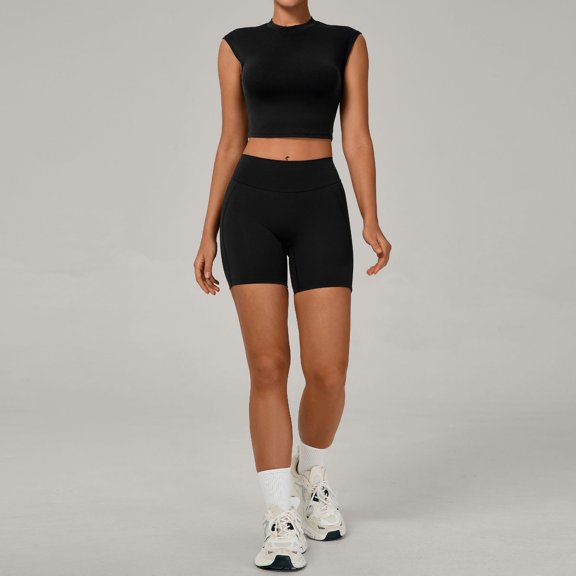 SKQIT 2 Piece Women's Workout Sets Tank Top High Waist Shorts Gym Set Yoga Pilates Outfits