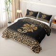 thumbnail image 3 of Homewish Chic Cheetah Print Twin Quilt Set, Personalized Initial J Twin Coverlet Set, Black Brown, 3 of 7