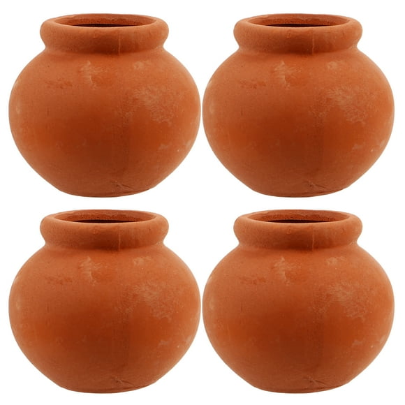 4 macetas en miniatura para casa de muñecas, macetas de arcilla, macetas de cerámica, muebles para casa de muñecas, accesorios de jardín de hadas para niños.
