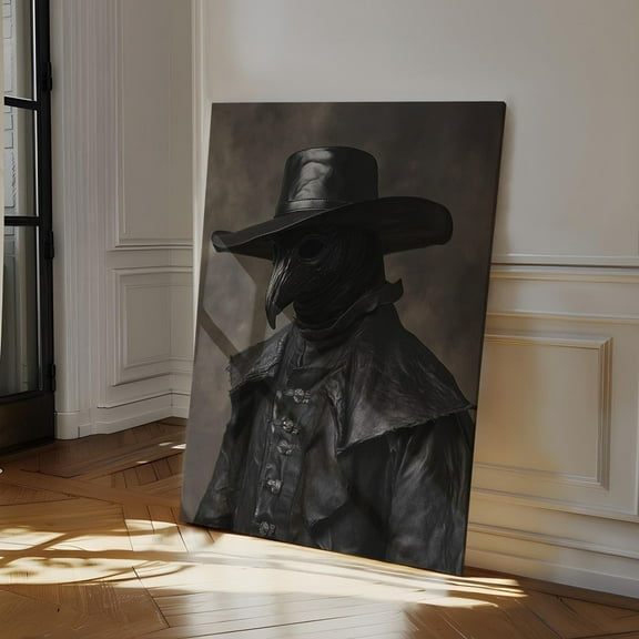 Dark Plague Doctor Art Print – Gothic Horror Wall Decor, Mysterious Vintage Medicine Macabre Historical Aesthetic Wall Art, Modern Wall Decor, 8x12 UNFRAMED