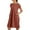 Orange-06, variant on STETMN Midi Dresses for Women Plus Size Short Sleeve Crewneck Swing Dress Casual Flowy Tiered Beach Dress