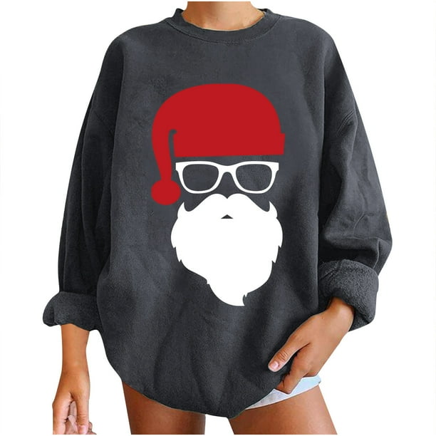 Navidad moda mujer casual manga larga impreso damas sudaderas tops Fridja ghj987+5168
