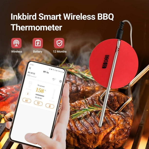 Bmatwk Digital Wireless Meat Thermometer for Grilling and Smoking