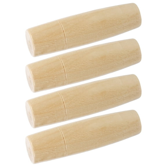 Amosfun 4Pcs Universal Wood Handle Replacement for Grill Accessories and Kitchen Tools