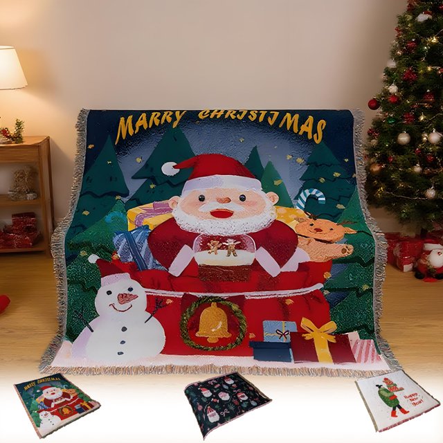Manta de Navidad - Manta de felpa roja para siestas en sofá, cama y oficina - Regalo navideño suave, lavable y cálido