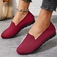 thumbnail image 2 of Domzle Orthopedic Loafers for Women Comfort Slip On Walking Shoes Knit Dressy Comfortable Business Casual Work Flats Shoes Red, 2 of 7