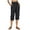 Black, variant on Stretchy Pants for Women Women Fashion Solid Color Flax Elastic Long Pants Beach Leisure Trousers, Size XXL
