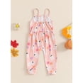thumbnail image 4 of Suealasg Baby Girls Rompers Pants Halloween Clothes 6M 1T 2T 3T Toddler Girls Ghost/Pumpkin Flower/Pumpkin Pie Print Spaghetti Strap Jumpsuits, 4 of 7