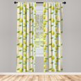 thumbnail image 4 of Ambesonne Guava Window Curtains, Tropical Juicy Leaf Artwork, Each 28" W x 63" L, Baby Blue Yellow Green, 4 of 4