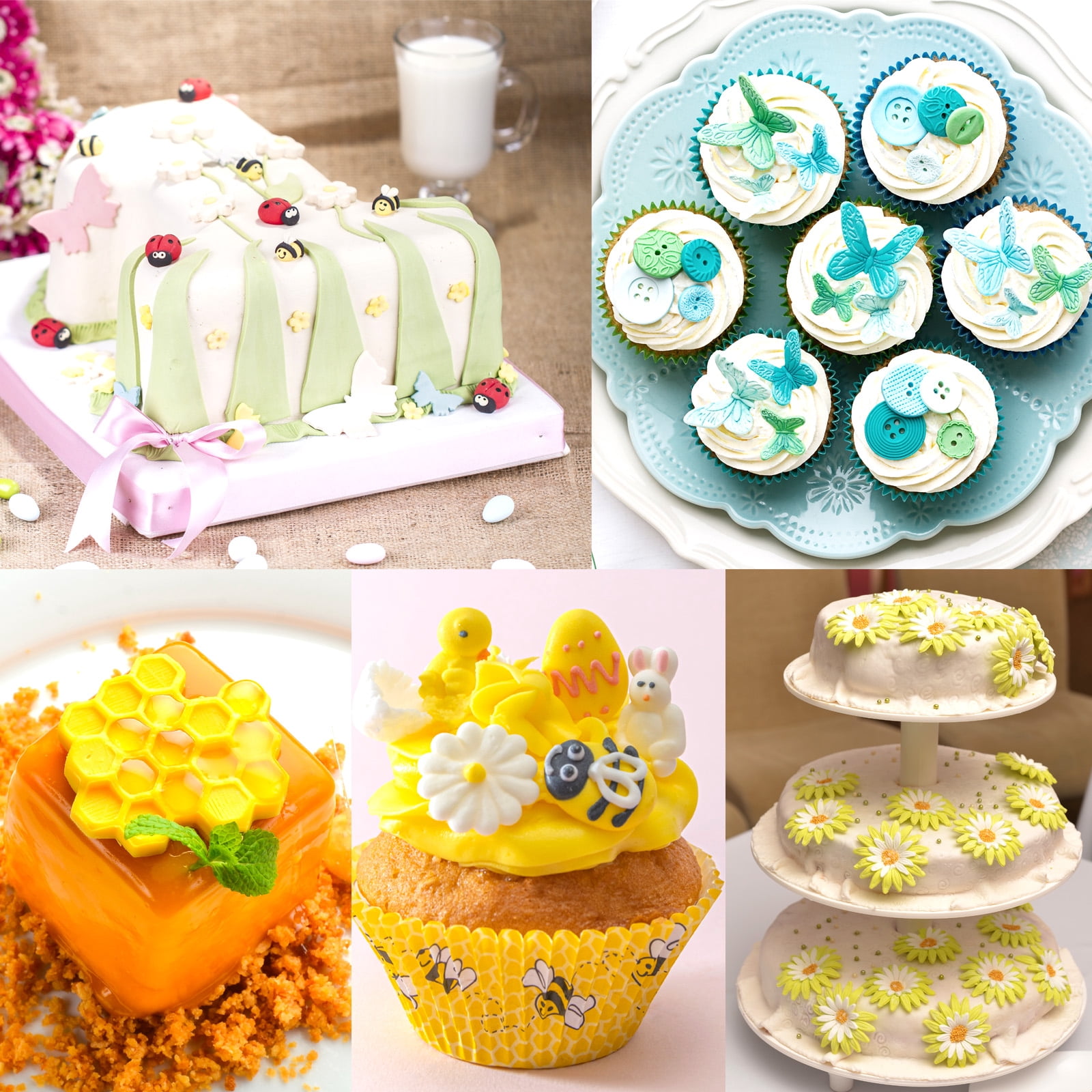 Winerming Silicone Mould for Flower and Butterfly Candy - for Cake Decoration,Chocolate Fudge, Polymer Clay