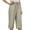 Khaki, variant on ZZwxWA Capri Pants for Women Casual Loose Elastic Waist Cotton Trouser Cropped Wide Leg Pants High Waist Loose Cropped Trousers