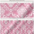 thumbnail image 2 of Soimoi Pink Cotton Cambric Fabric Stripe & Vector Design Damask Printed Fabric 1 Yard 42 Inch Wide, 2 of 7