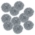 thumbnail image 1 of Uxcell 6" Pompones de papel duraderos para decoración de fiestas de boda en gris, paquete de 10, 1 of 6