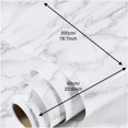 thumbnail image 1 of 1pc 23.6"x78.7" Glossy Marble Paper Granite Grey/White Roll Kitchen Countertop Cabinet Furniture Refurbishment Thick Wallpaper PVC Easy Removable Wall Decor, 1 of 5