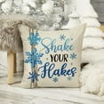 thumbnail image 5 of Hello Winter Snowflake Decorative Throw Pillow Covers 18x18 Set of 4, Warm Winter Wishes Shake Your Hakes Blue Cushion Case Decor, Let It Snow Christmas Holiday Seasonal Home Decoration PC, 5 of 5