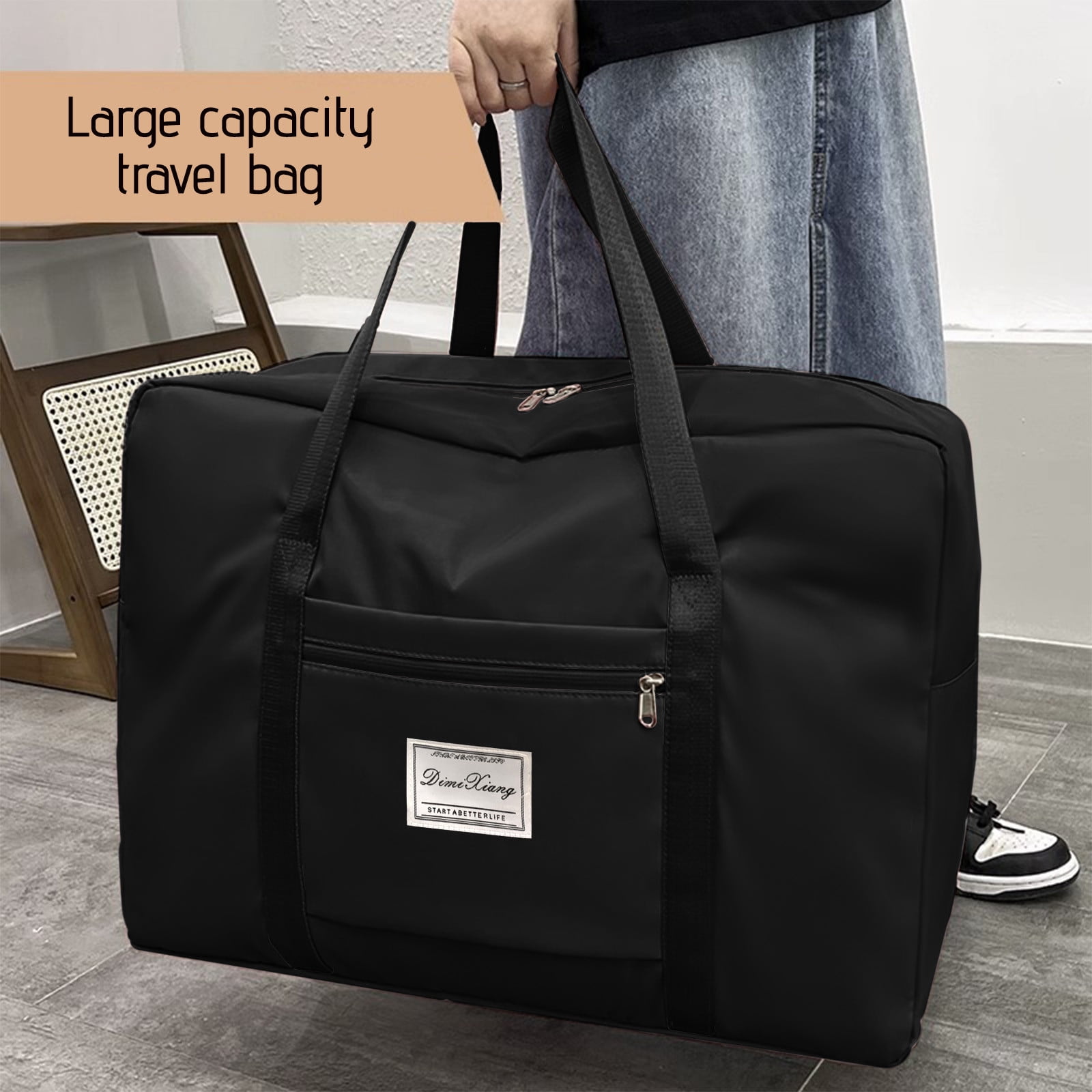 Cadorn Durable Nylon Large Travel Bag Spacious Lightweight with Inner Compartment for Work Beach Camping Hiking and Weekend Getaways