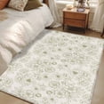 thumbnail image 4 of Farmhouse Flowers Area Rugs 4'x6', Washable Small Throw Rugs for Office Bathroom, Green Botanical Floral Patterned Indoor Outdoor Rug Non-Slip Low Pile Carpet Runner Reversible Floor Mats, 4 of 8