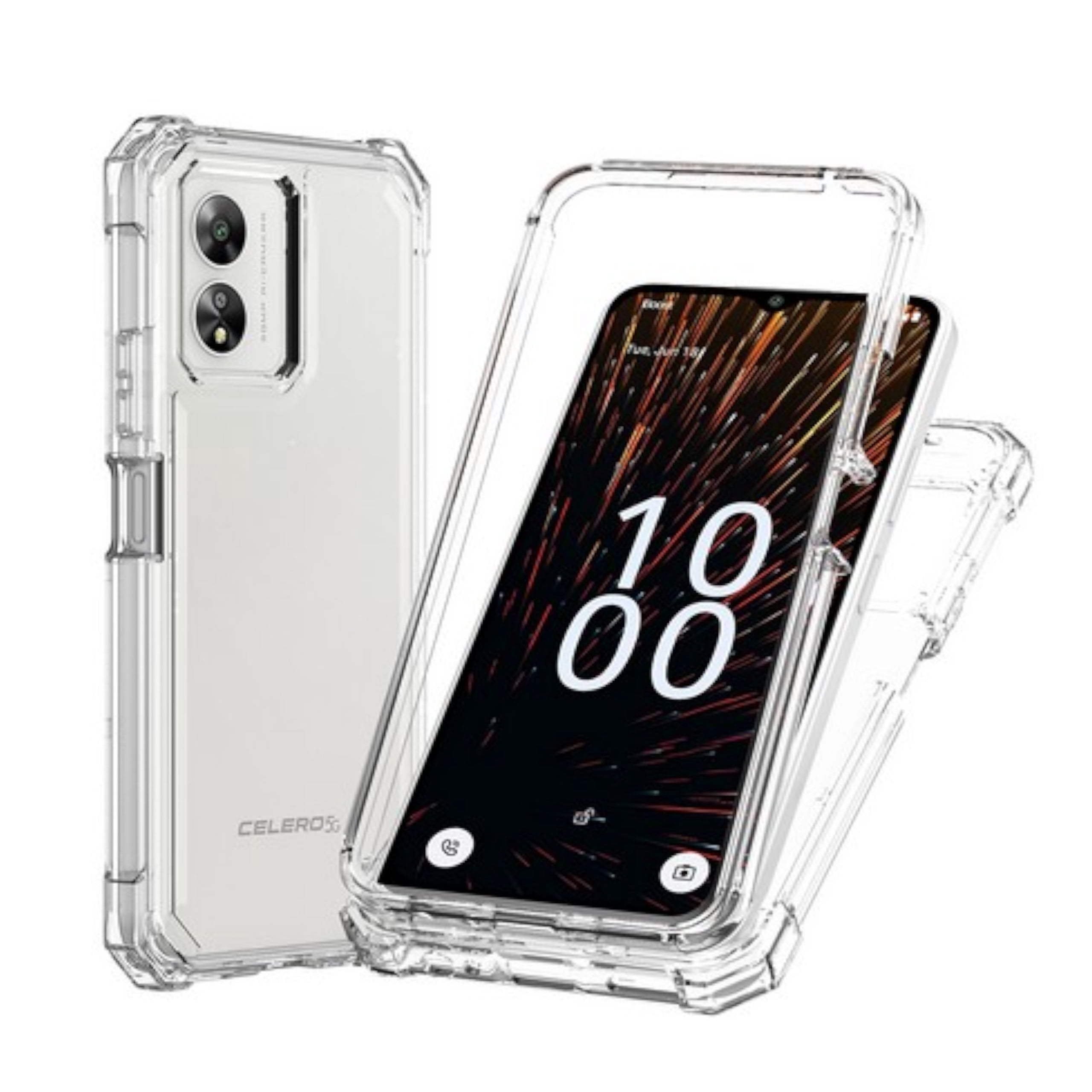 Xpression Phone Case For TCL K33 5G Full-Body Dual Layer Hybrid Case Slim, Drop-Proof TPU Hard PC, Durable Corner Front Bumper Protector Cover, Clear Transparent